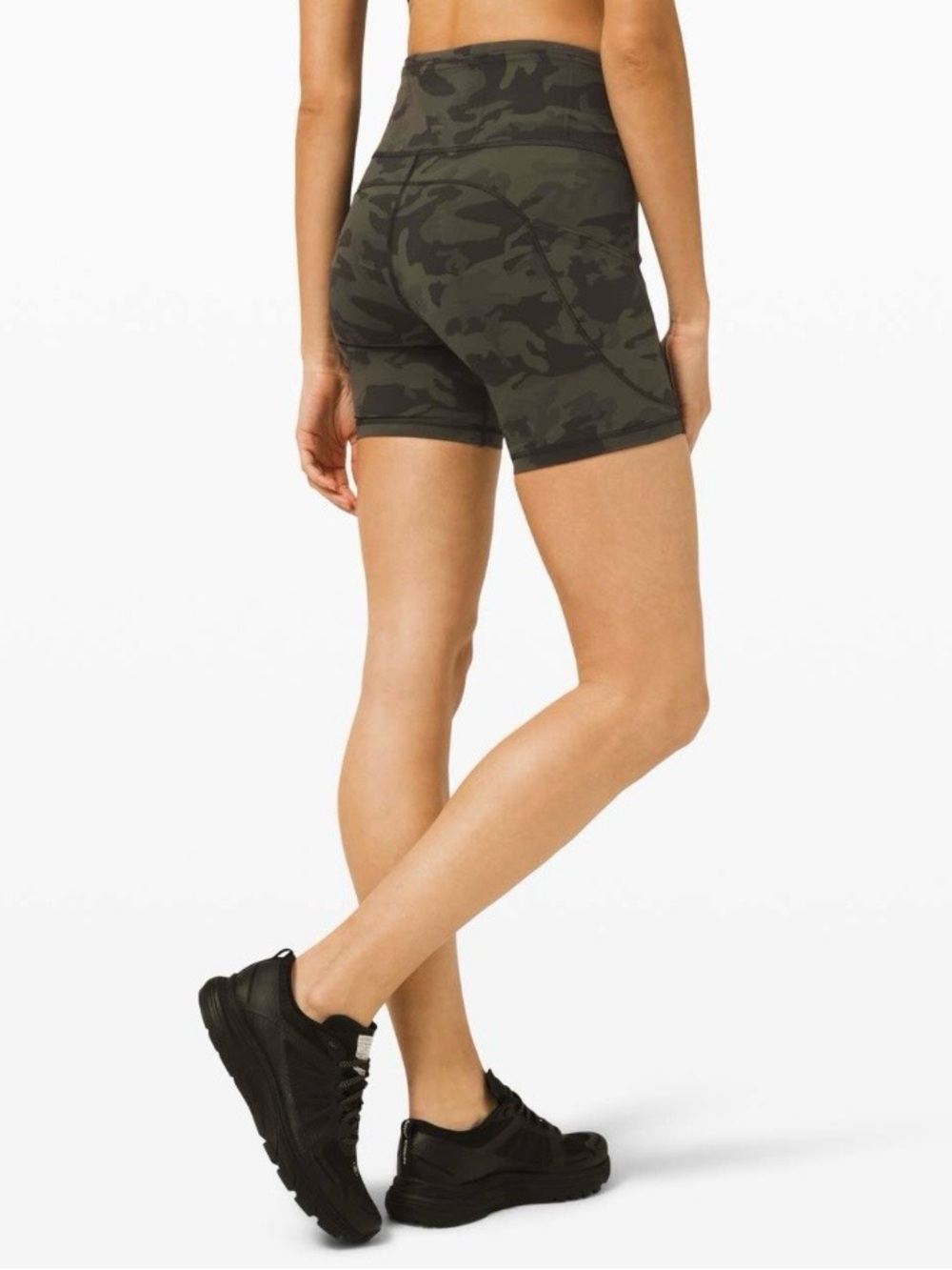 lululemon athletica Fast and Free High-Rise Camo Bike Shorts - Olive Green